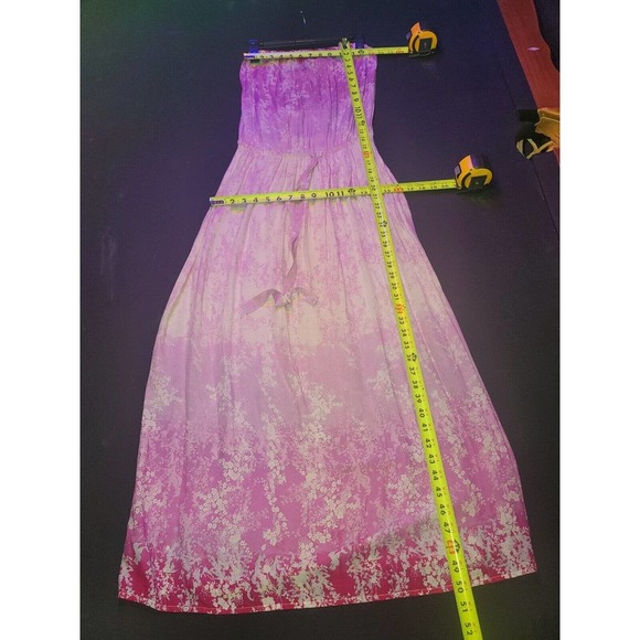 Ash & Sara Women Pink & White Floral Viscose Off the Shoulder Long Maxi Dress S - Picture 6 of 12